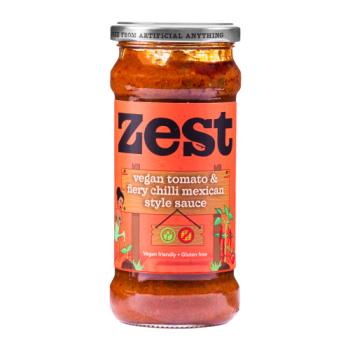 Zest Vegan Tomato & Fiery Chilli Mexican Style Sauce 340g