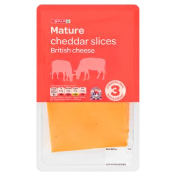 Spar Mature Coloured Cheddar Slices British Cheese 200g