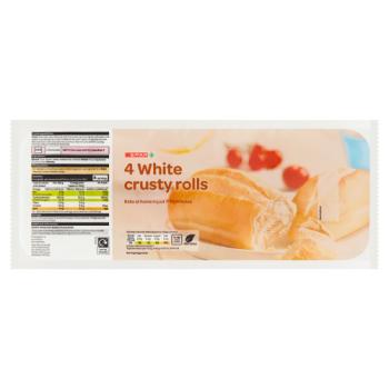 SPAR 4 White Crusty Rolls