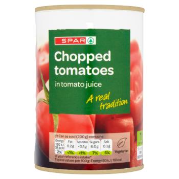 Spar Chopped Tomatoes In Tomato Juice 400g