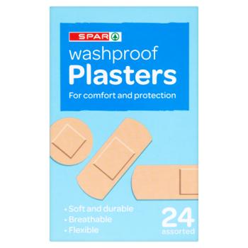 Spar 24 Washproof Plasters Assorted