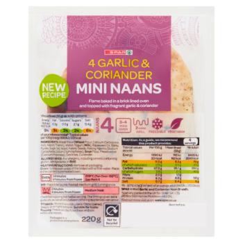 Spar Mini Garlic And Coriander Naan