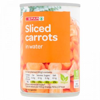 SPAR Sliced Carrots in Water 300g