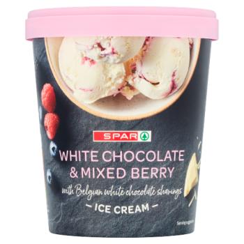 SPAR White Chocolate & Mixed Berry Ice Cream 480ml