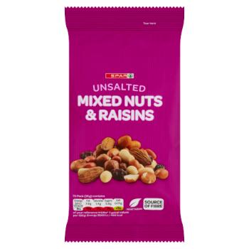 SPAR Unsalted Mixed Nuts & Raisins 125g
