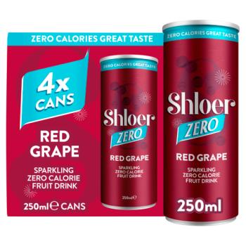 Shloer Red Grape Sparkling Zero Calorie Fruit Drink 4 x 250ml