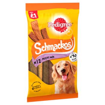 Pedigree Schmackos Adult Dog Treats Mixed Variety 12 Sticks 86g