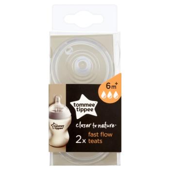 Tommee Tippee Closer to Nature 2 Fast Flow Teats 6m+