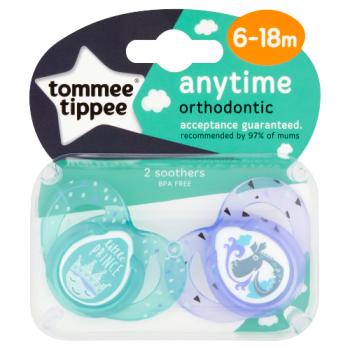 Tommee Tippee Anytime 2 Orthodontic Soothers Green 6-18m