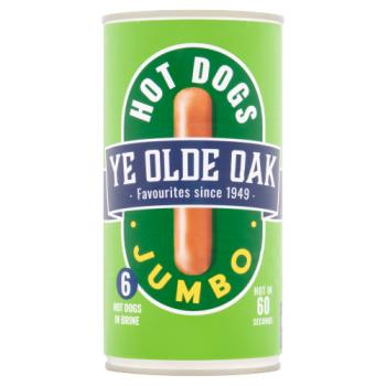 Ye Olde Oak 6 Jumbo Hot Dogs in Brine 560g