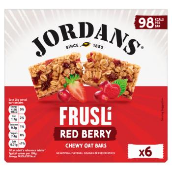 Jordans Frusli Red Berry Chewy Oat Bars 6 x 25g (150g)