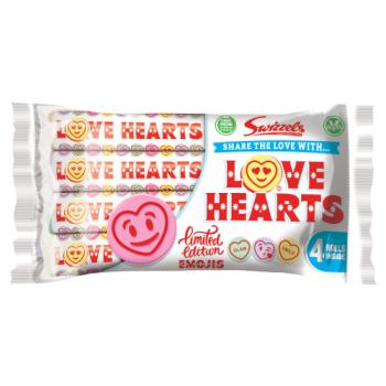 Swizzels Limited Edition Emojis Love Hearts 4 Rolls 105g