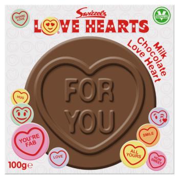 Swizzels Love Hearts Milk Chocolate Love Heart 100g