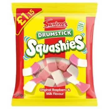 Swizzels Drumstick Squashies Original Raspberry & Milk Flavour 131g