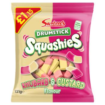 Swizzels Drumstick Squashies Rhubarb & Custard Flavour 131g