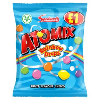 Swizzels Atomix Rainbow Drops Fruit Flavour Chews 100g