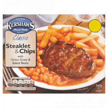 Kershaws Classic Steaklet & Chips 360g