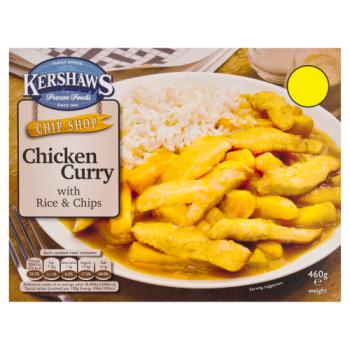 Kershaws Chip Shop Chicken Curry with Rice & Chips 460g