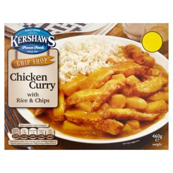 Kershaws Chip Shop Chicken Curry with Rice & Chips 460g