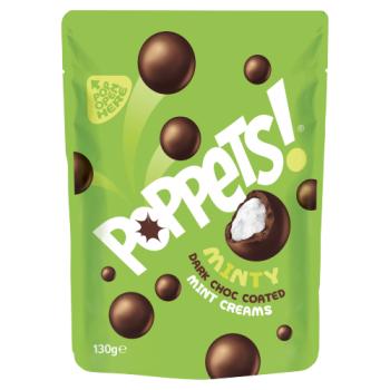 Poppets Dark Choc Coated Mint Creams 130g