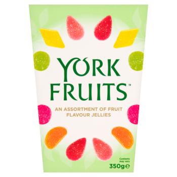 York Fruits An Assortment of Fruit Flavour Jellies 350g