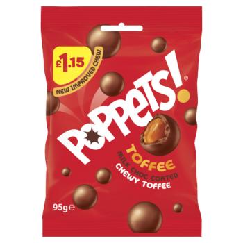 Poppets Milk Choc Coated Chewy Toffee 95g