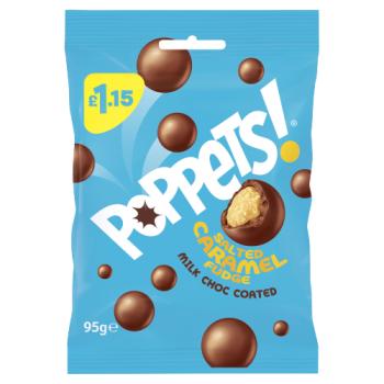 Poppets Salted Caramel Fudge Milk Choc Coated 95g