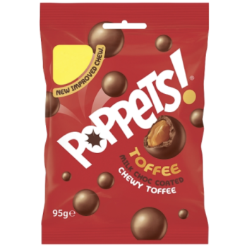 Poppets Milk Choc Coated Chewy Toffee 95g PM £1.35