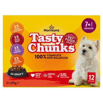 Morrisons Tasty Chunks in Gravy 7+ Years Senior 12 x 100g