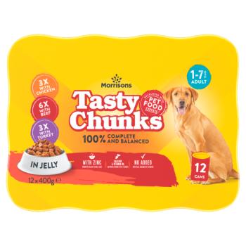 Morrisons Tasty Chunks in Jelly 1-7 Years Adult 12 x 400g