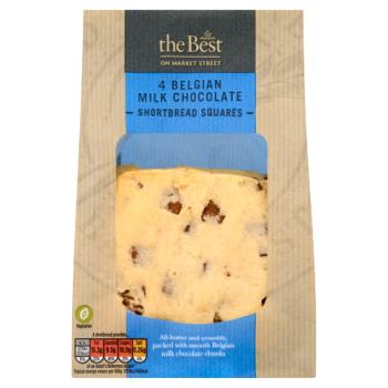 Morrisons The Best On Market Street 4 Belgian Milk Chocolate Shortbread Squares