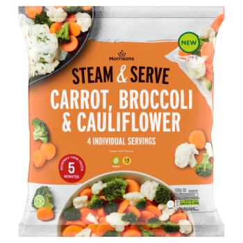 Morrisons Steam & Serve Carrot, Broccoli & Cauliflower 640g