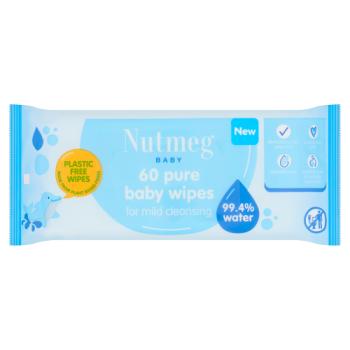 Nutmeg 60 Pure Baby Wipes