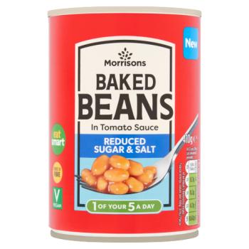 Morrisons Reduced Sugar & Salt Baked Beans in Tomato Sauce 410g