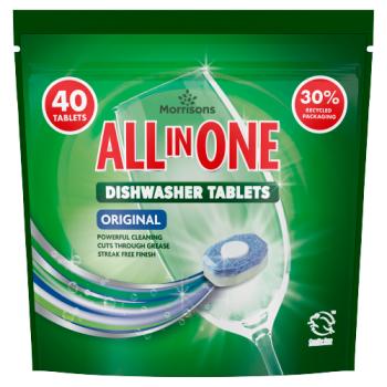 Morrisons All in One 40 Original Dishwasher Tablets 680g