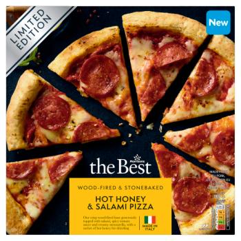 Morrisons The Best Limited Edition Wood-Fired & Stonebaked Hot Honey & Salami Pizza 393g