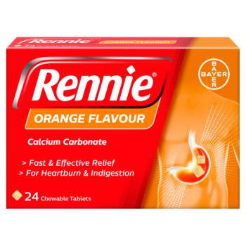 Rennie Orange Flavour 24 Chewable Tablets