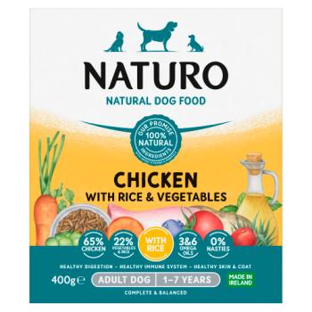 Naturo Natural Dog Food Chicken with Rice and Vegetables Adult Dog 1-7 Years 400g