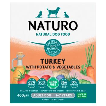 Naturo Natural Dog Food Turkey with Potato and Vegetables Adult Dog 1 - 7 Years 400g