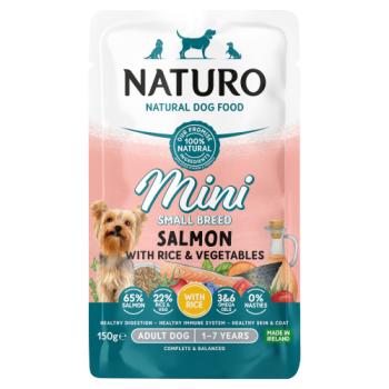 Naturo Natural Dog Food Mini Salmon with Rice & Vegetables Adult Dog 1-7 Years 150g