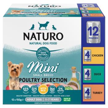 Naturo Mini Small Breed Poultry Selection with Rice Adult Dog 1-7 Years 12 x 150g