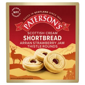 Paterson's Arran Strawberry Jam Thistle Rounds Shortbread 200g