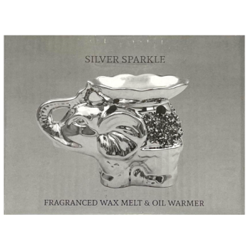 Silver Sparkle Elephant Fragranced Wax Melt & Oil Warmer 