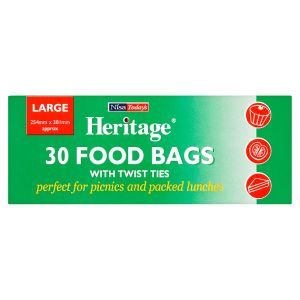 Nisa Today's Heritage 30 Food Bags with Twist Ties Large
