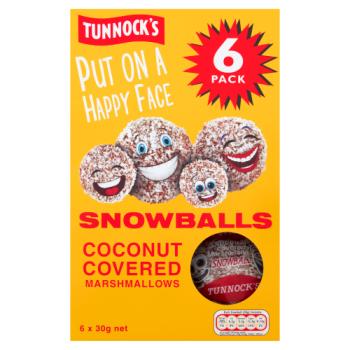 Tunnock's Snowballs Coconut Covered Marshmallows 6 x 30g (180g)