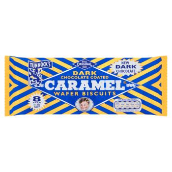 Tunnock's Dark Chocolate Coated Caramel Wafer Biscuits 8 x 30g