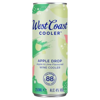 West Coast Cooler Apple Drop Apple & Lime Flavoured Wine Cooler 250ml