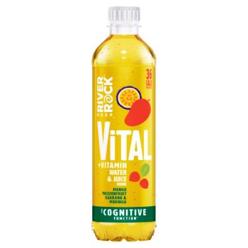 Deep RiverRock Vital + Vitamin Water & Juice Drink Mango Passionfruit Guarana & Moringa 450ml