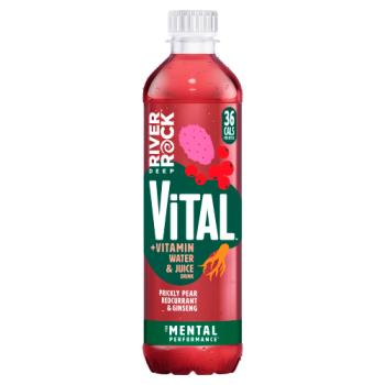 Deep RiverRock Vital + Vitamin Water & Juice Drink Prickly Pear Redcurrant & Ginseng 450ml
