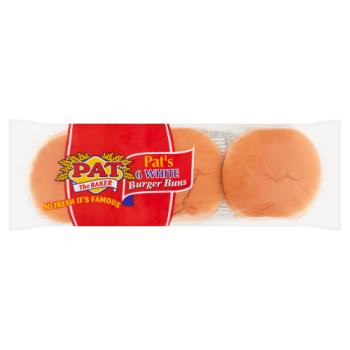 Pat the Baker 6 White Burger Buns 300g